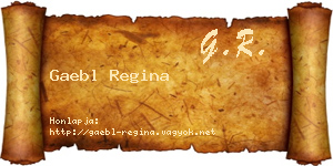 Gaebl Regina névjegykártya